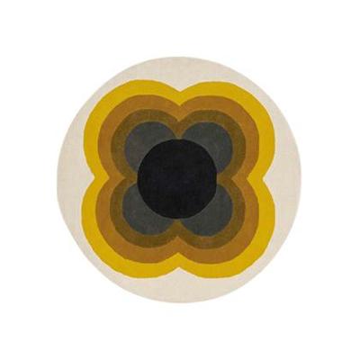 Orla Kiely - Sunflow Yellow 60006 - 150 rond Vloerkleed