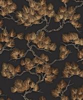 Dutch Wallcoverings Wall Fabric/Bs1 Pine Tree Black - Zwart - thumbnail