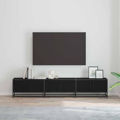 TV-kast Zwart eiken 210 x 35 x 41 cm Bewerkt hout