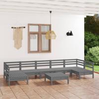 8-delige Loungeset massief grenenhout grijs - thumbnail