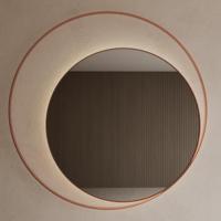 Spiegel Gliss Design Kosmos Koper Rosé Rond met Frame en Indirecte LED Verlichting 140 cm - thumbnail