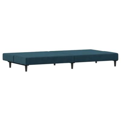 Slaapbank 2-zits fluweel blauw