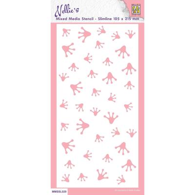 Nellie's Choice • stencil slimline background frog footprints