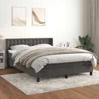 Boxspring met matras fluweel donkergrijs 140x190 cm - thumbnail