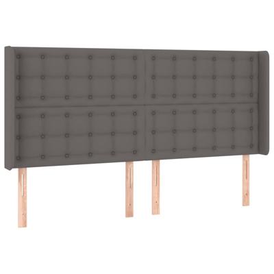 Hoofdbord met randen 163x16x118/128 cm kunstleer grijs