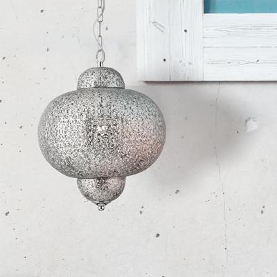 Searchlight Marokaanse stijl hanglampFretwork RVS - 9221-1SS