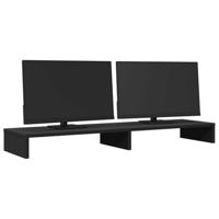 VidaXL Monitorstandaard 100x27x10 cm bewerkt hout zwart - thumbnail