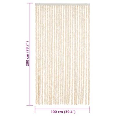 VidaXL Vliegengordijn 100x200 cm chenille beige en wit