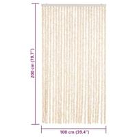 VidaXL Vliegengordijn 100x200 cm chenille beige en wit - thumbnail