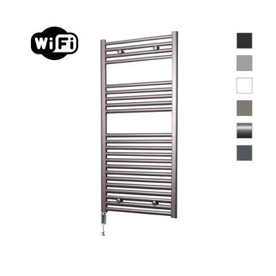 Elektrische Radiator Sanicare HWV Met Wifi 111,8x45 cm Inox Look 596W Met Thermostaat Chroom Linksonder Sanicare Elektrische Radiator Sanicare HWV Met Wifi 111,8x45 cm Inox Look 596W Met Thermostaat Chroom Linksonder Sanicare