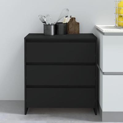 Dressoir 70x41x75 cm bewerkt hout zwart