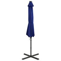 VidaXL Zweefparasol met paal en led-verlichting 300 cm azuurblauw - thumbnail
