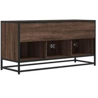 Tv-meubel 100x35x50 cm bewerkt hout metaal bruin eikenkleur - thumbnail