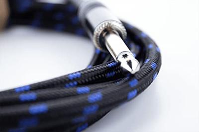 Cordial 14769 Jackplug Instrumenten Aansluitkabel [1x Jackplug male 6,3 mm (mono) - 1x Jackplug male 6,3 mm (mono)] 3 m Zwart, Blauw Textielmantel