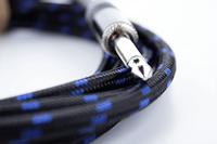 Cordial 14769 Jackplug Instrumenten Aansluitkabel [1x Jackplug male 6,3 mm (mono) - 1x Jackplug male 6,3 mm (mono)] 3 m Zwart, Blauw Textielmantel - thumbnail