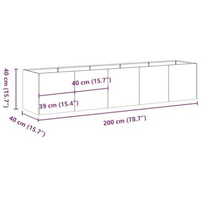 Plantenbak roestig 200x40x40 cm weervast staal Plantenbak roestig 200x40x40 cm weervast staal
