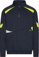 DASSY sweater aratu nachtblauw/fluogeel m - thumbnail