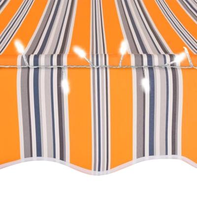 VidaXL Luifel handmatig uitschuifbaar met led 250 cm geel en blauw