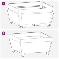 Vuurkorf Bruin 50 x 50 x 38 cm Cortenstaal - thumbnail