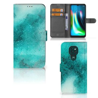 Hoesje Motorola Moto G9 Play | E7 Plus Painting Blue Hoesje Motorola Moto G9 Play | E7 Plus Painting Blue