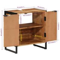 Badkamerkast 55x35x60 cm massief acaciahout en ijzer - thumbnail
