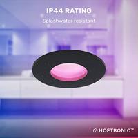 Set van 6 Porto - Smart inbouwspot - IP44 waterdicht - 5,5 Watt 345 Lumen - Wifi + Bluetooth - RGBWW - GU10 - Google Home, Amazon Alexa en Siri - Voor binnen, buiten en badkamer - Zwart - thumbnail
