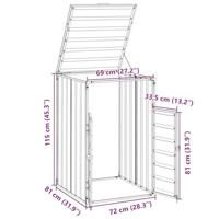VidaXL Containerberging voor 1 container 72x81x115 cm staal groen - thumbnail