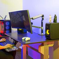 Ergotron LX Dual Arm Stacking Desk Mount Monitor-tafelbeugel Incl. laptophouder 38,1 cm (15) - 61 cm (24) Aluminium In hoogte verstelbaar, Kantelbaar, - thumbnail