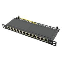 LogiLink NP0066 12 poorten Patchpaneel 254 mm (10) CAT 6A 0.5 HE Zwart - thumbnail