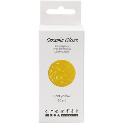 Creativ Company Keramiek glazuur, 984-1101 °c, dekkend, cad yellow, 60 ml/ 1 fles