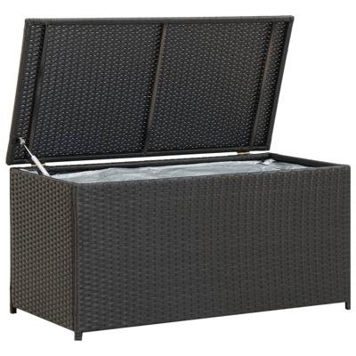 Tuinbox 100x50x50 cm poly rattan zwart