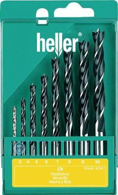 Heller 205241 Hout-spiraalboorset 8-delig 3 mm, 4 mm, 5 mm, 6 mm, 7 mm, 8 mm, 9 mm, 10 mm Cilinderschacht 1 set(s)