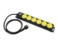 EUROLITE Distributor 6-fold IP44 bk 1.5m - thumbnail