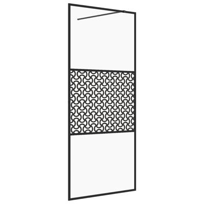 VidaXL Inloopdouchewand 115x195 cm esg-glas transparant en zwart VidaXL Inloopdouchewand 115x195 cm esg-glas transparant en zwart