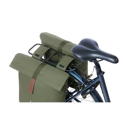 Dubbele fietstas Basil City 28-32 liter 12 x 29 x 30 cm - moss green - thumbnail