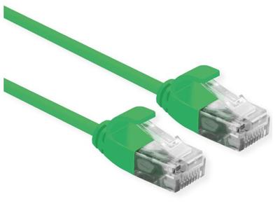 ROLINE UTP Data Center Patchkabel Cat.6A (Class EA), LSOH, extra dun, groen, 2 m