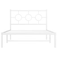 Bedframe met hoofd- en voeteneinde metaal wit 107x203 cm - thumbnail