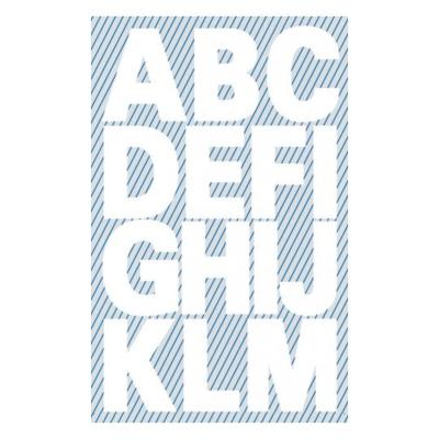 Avery Etiketten cijfers en letters A-Z groot, 2 blad, wit, waterbestendige folie