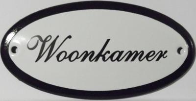 Emaille deurbordje ovaal woonkamer