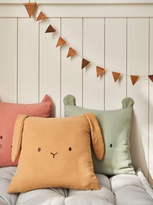 Personaliseerbaar kussen van katoengaas dier kaneel Personaliseerbaar kussen van katoengaas dier kaneel