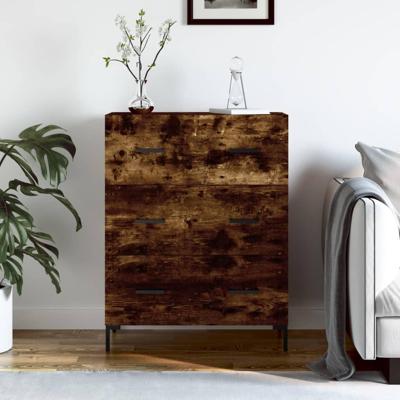 Dressoir 69,5x34x90 cm bewerkt hout gerookt eikenkleurig