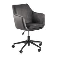 Bendt Bureaustoel 'Rikke' Velvet, kleur Donkergrijs - thumbnail