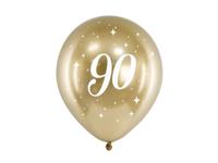 Glossy Ballonnen 90 goud (6st) - thumbnail