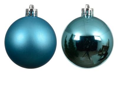 Kerstballen kunststof d6 cm blauw 12 st Decoris - Decoris Kerstballen kunststof d6 cm blauw 12 st Decoris - Decoris