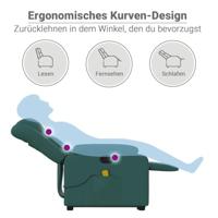 Sta-op-massagestoel verstelbaar stof donkergroen - thumbnail