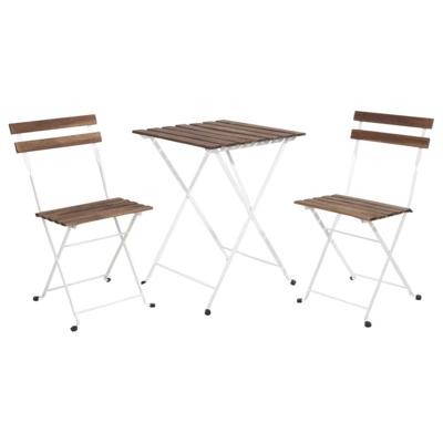 Bistro set Rhodos - bruin/wit - 3-delig