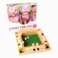Shut the Box Houten Dobbelspel, 4 spelers - thumbnail