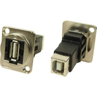 Cliff CP30209NM CP30209NM XLR-adapter USB-A-bus 2.0 naar USB-B-bus 2.0 Adapter, inbouw 1 stuk(s)