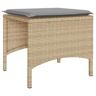 Tuinbank 2-zits met tafel en voetenbanken poly rattan beige Tuinbank 2-zits met tafel en voetenbanken poly rattan beige