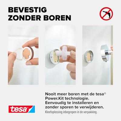 tesa SMOOZ 40323-00000-00 Zeepdispenser 200 ml Chroom (glanzend), Wit (gesatineerd)